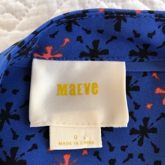 Maeve Anthropologie High Low Crossbody Blue Top - Picture 4 of 5